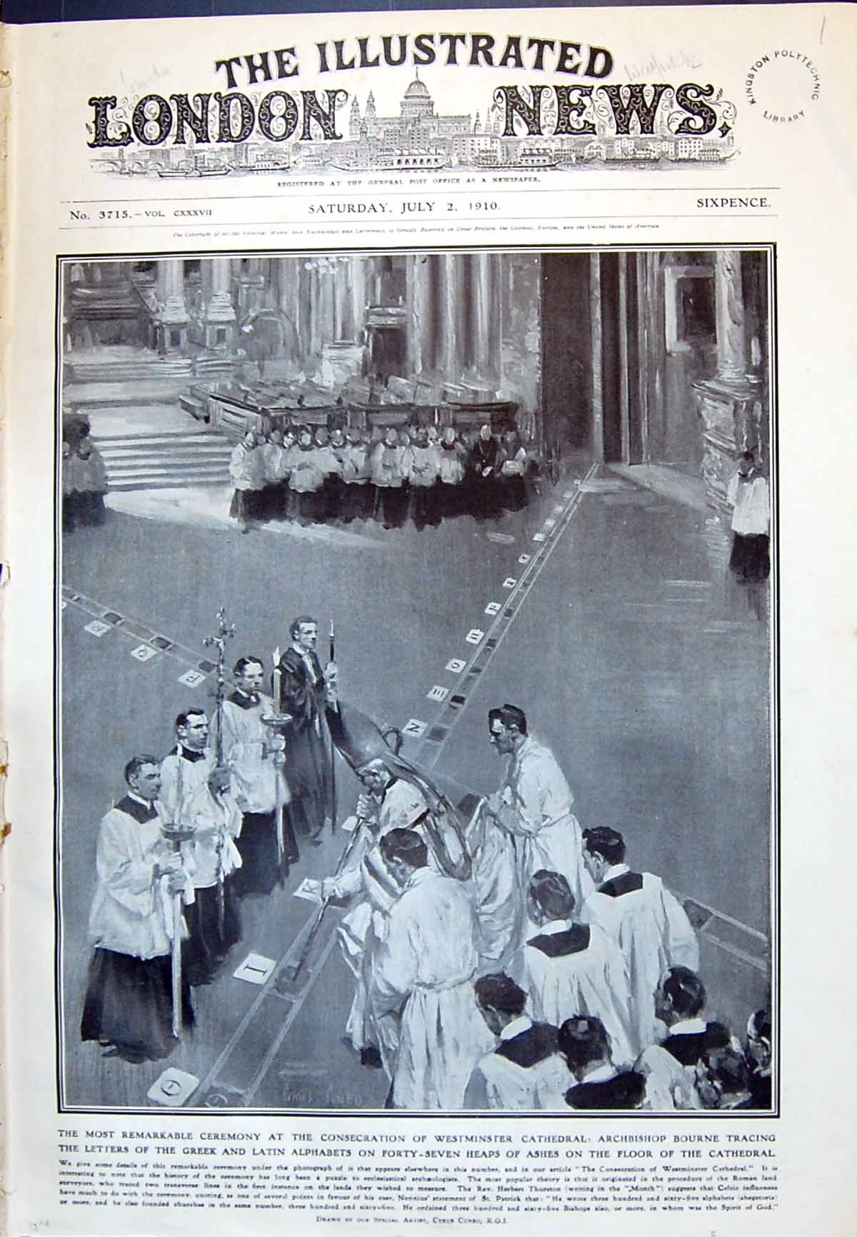 Old 1910 Consecration Westminster Cathedral Archbishop Bourne Latin A 20th