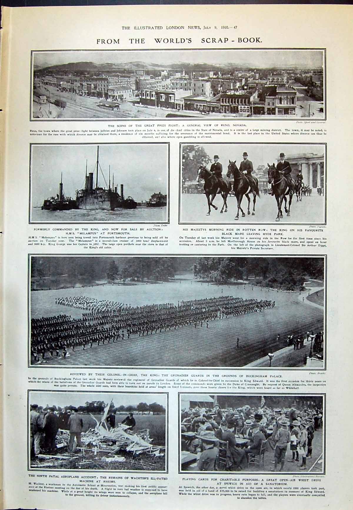 Old 1910 Grenadier Guards Buckingham Ship Melampus Reno Nevada Cricke 20th
