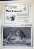 Antique Old Print 1910 Ross Belfast Dry Ginger Ale Pears Soap Bathing Lady 20th