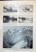Old 1910 Eiger Monach Jungfrau Schilthorn Flood Seine Motor Boat Vipe 20th