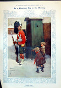 Old 1910 Snow Scene Sier Sentry Children Ox Augustine Pagan Festiv 20th