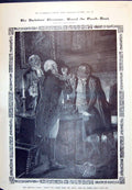 Old 1910 Bachelors Christmas Scene Punch Bowl Witch Stable Village Gr 20th
