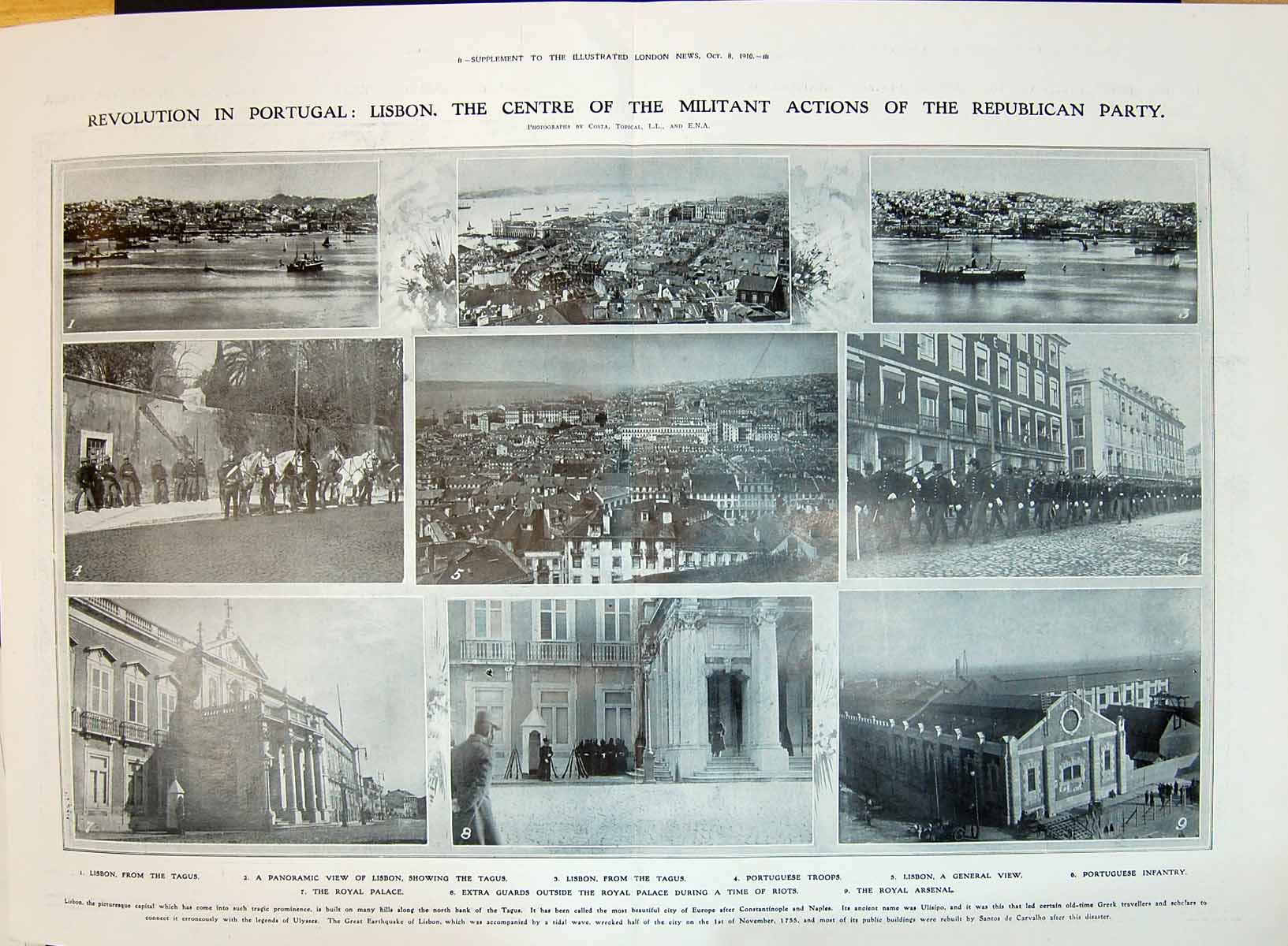 Old 1910 Revolution Portugal Lisbon Royal Arsenal Palace Siers Tag 20th