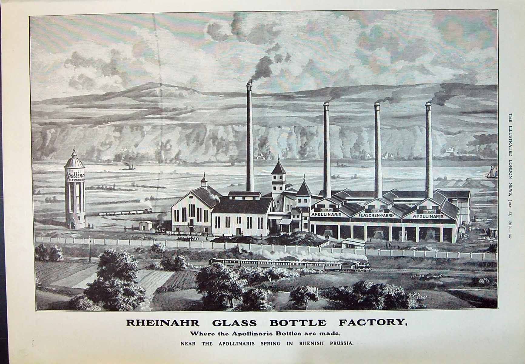 Old 1910 Rheinahr Glass Bottle Factory Apollinaris Prussia Elephant A 20th