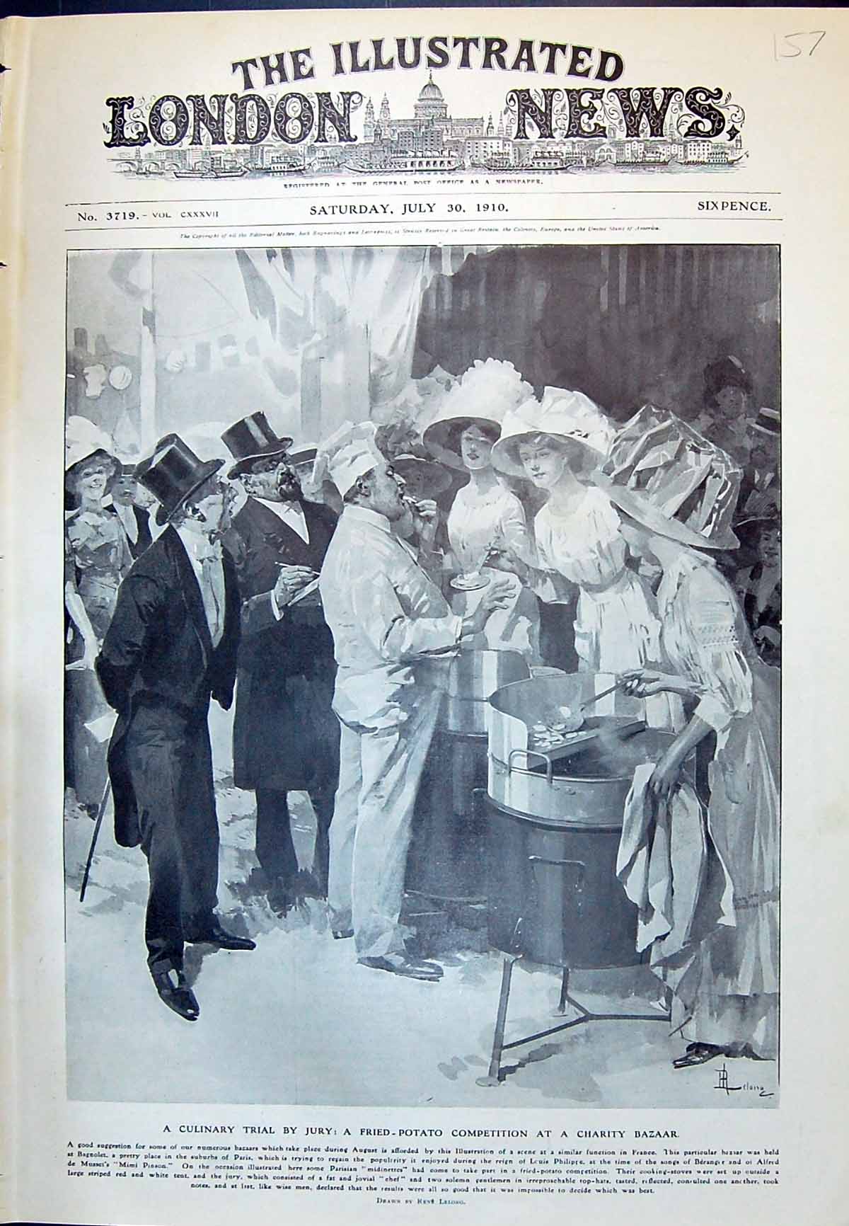Old 1910 Fried Potato Competition Charity Bazaar Bagnolet Paris Franc 20th