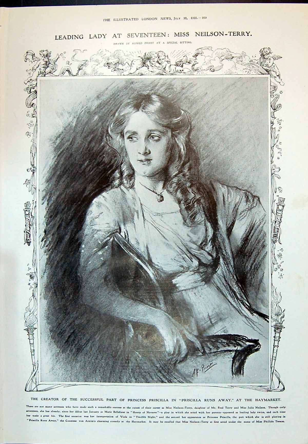 Old 1910 Miss Neilson-Terry Theatre Younghusband Lee Britannia Ship H 20th