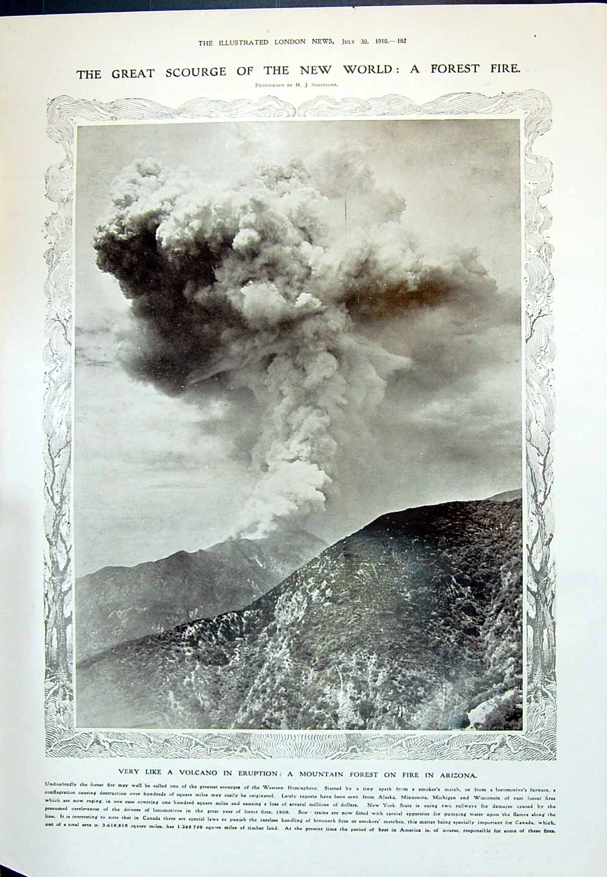 Old 1910 Mountain Forest Fire Arizona Youth Fenders America Labour Ra 20th