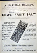 Original Old Antique Print 1910 Advertisement Eno'S Fruit Salt Works London