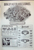 Antique Old Print 1910 Dunlop Motor Accessories Bennett Watches Foot Chairs