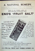 Old Antique Print 1910 Advertisement J.C. Eno'S Fruit Salt Works London 20th