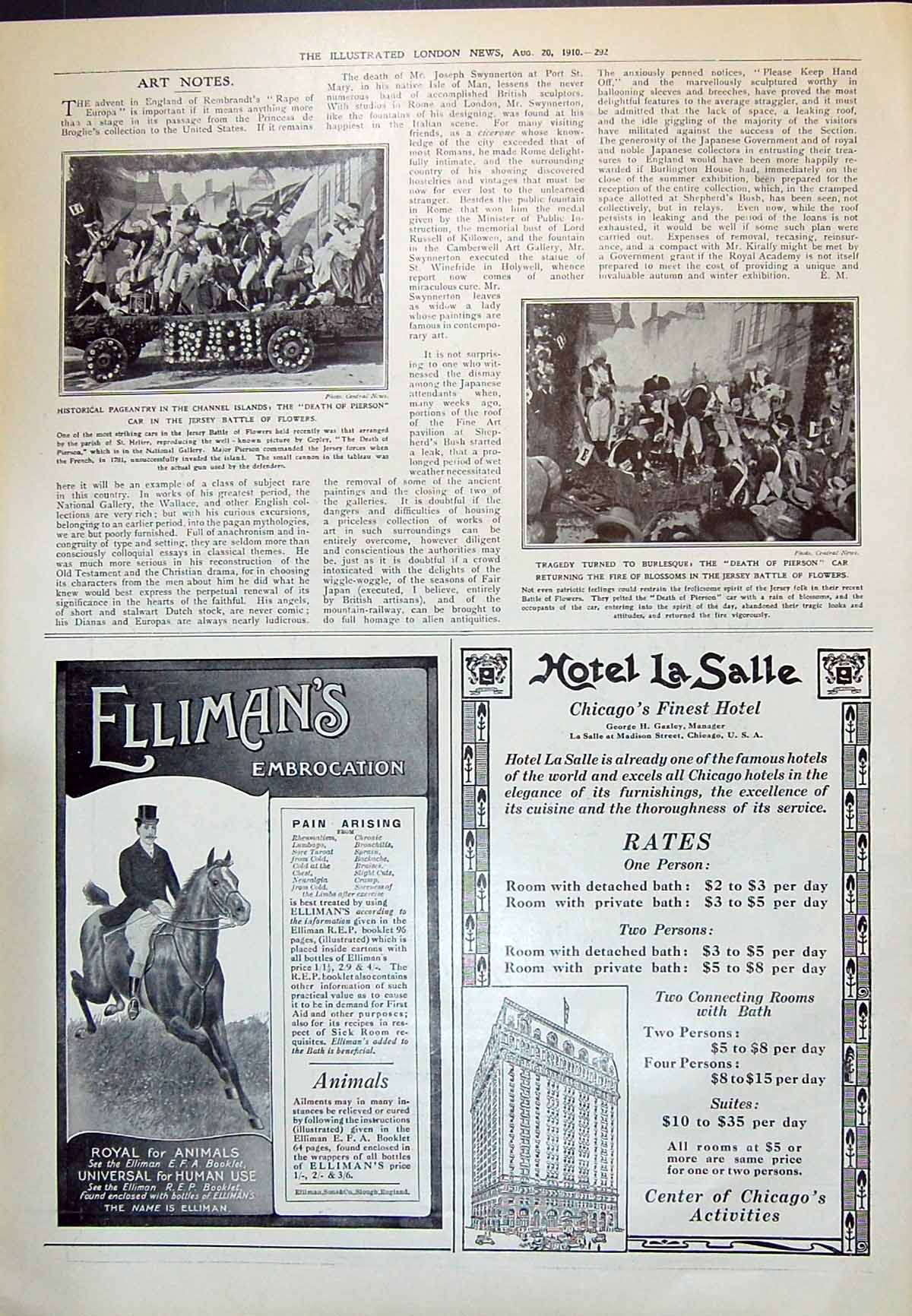 Old 1910 Jersey Battle Flowers Ellimans Hotel Salle Allenburys Foods 20th