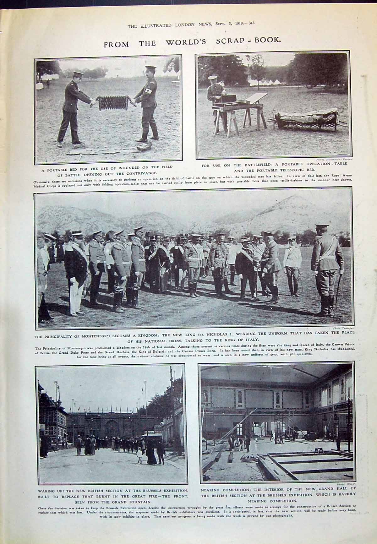 Old 1910 Montenegro King Nicholas Brussels Exhibition Telescopic Afri 20th