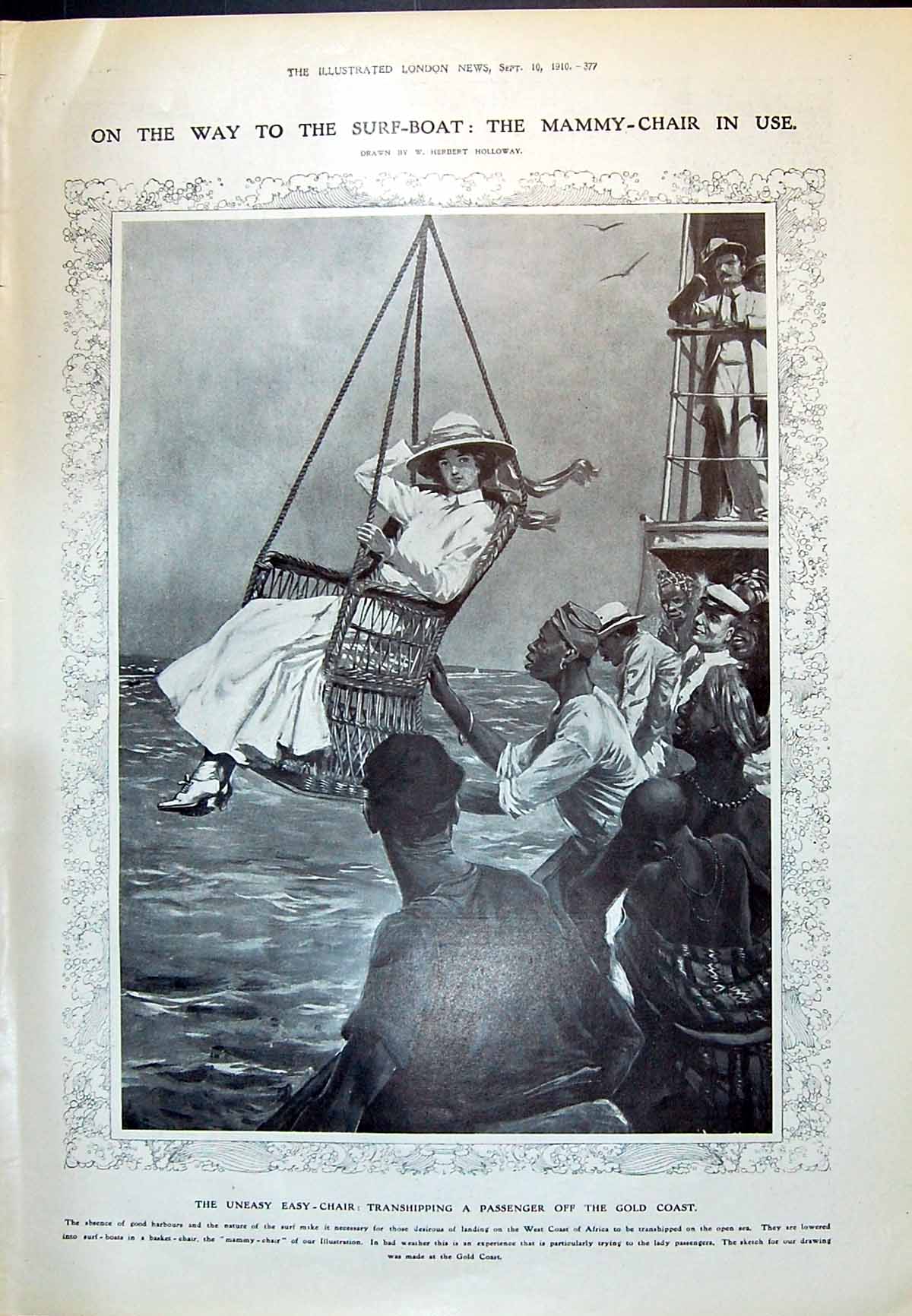 Old 1910 Mammy-Chair Transhipping Africa Fuller Harbord Noble Bayne B 20th