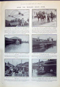 Old 1910 Floods Japan Mikawashima Honjo Tokio King Spain Aerial Ferry 20th