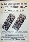 Old Antique Print 1910 Advertisement Eno'S Fruit Salt Works London Ref.2 20th