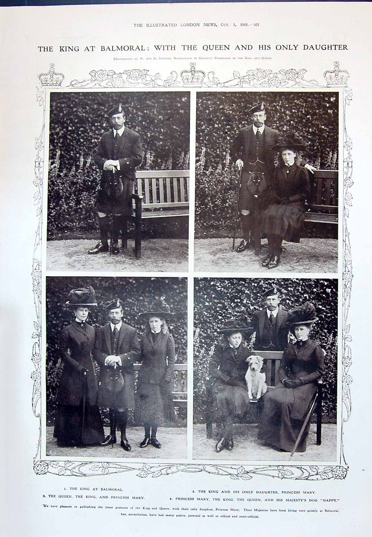 Old 1910 King Balmoral Queen Mary Dog Happy Whitehill Beecham Lemon T 20th