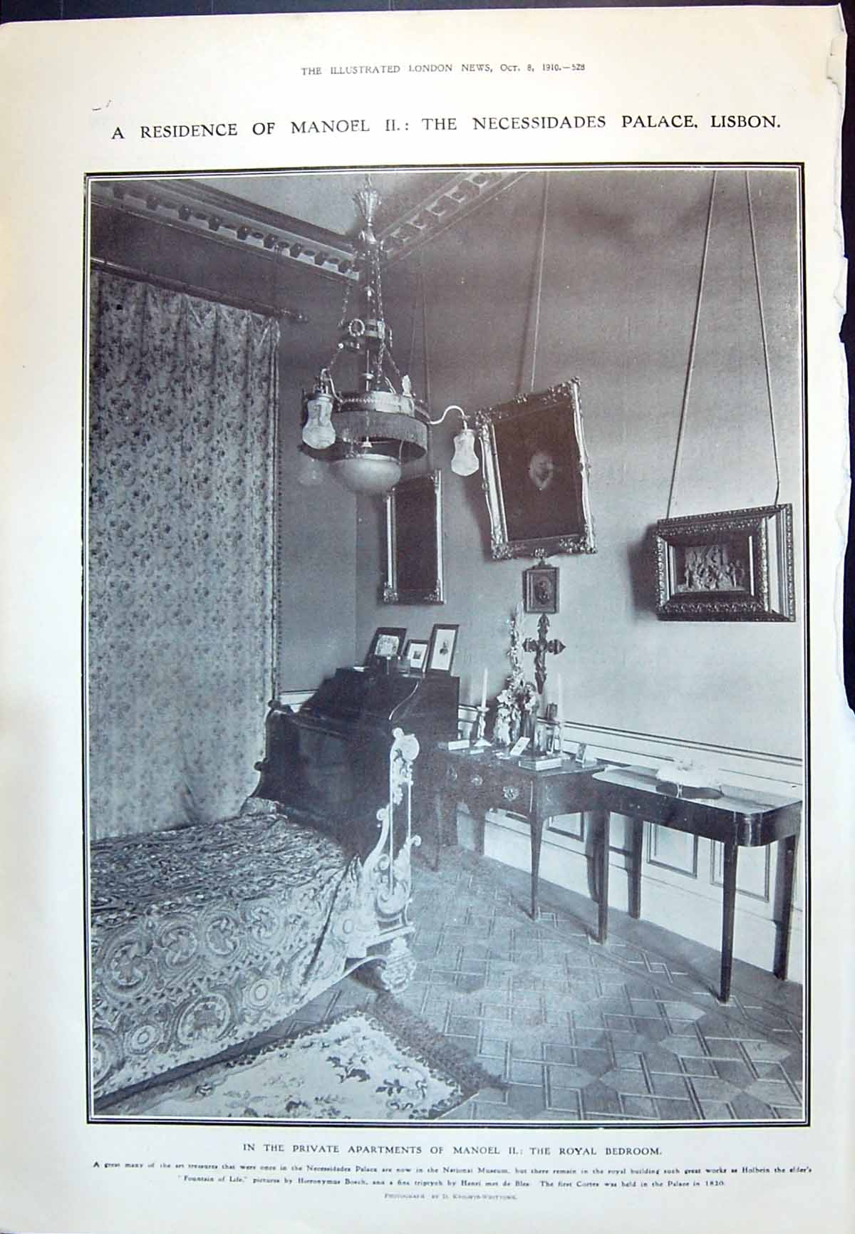 Old 1910 Royal Bedroom Necessidades Palace Lisbon Mayor London Thomas 20th
