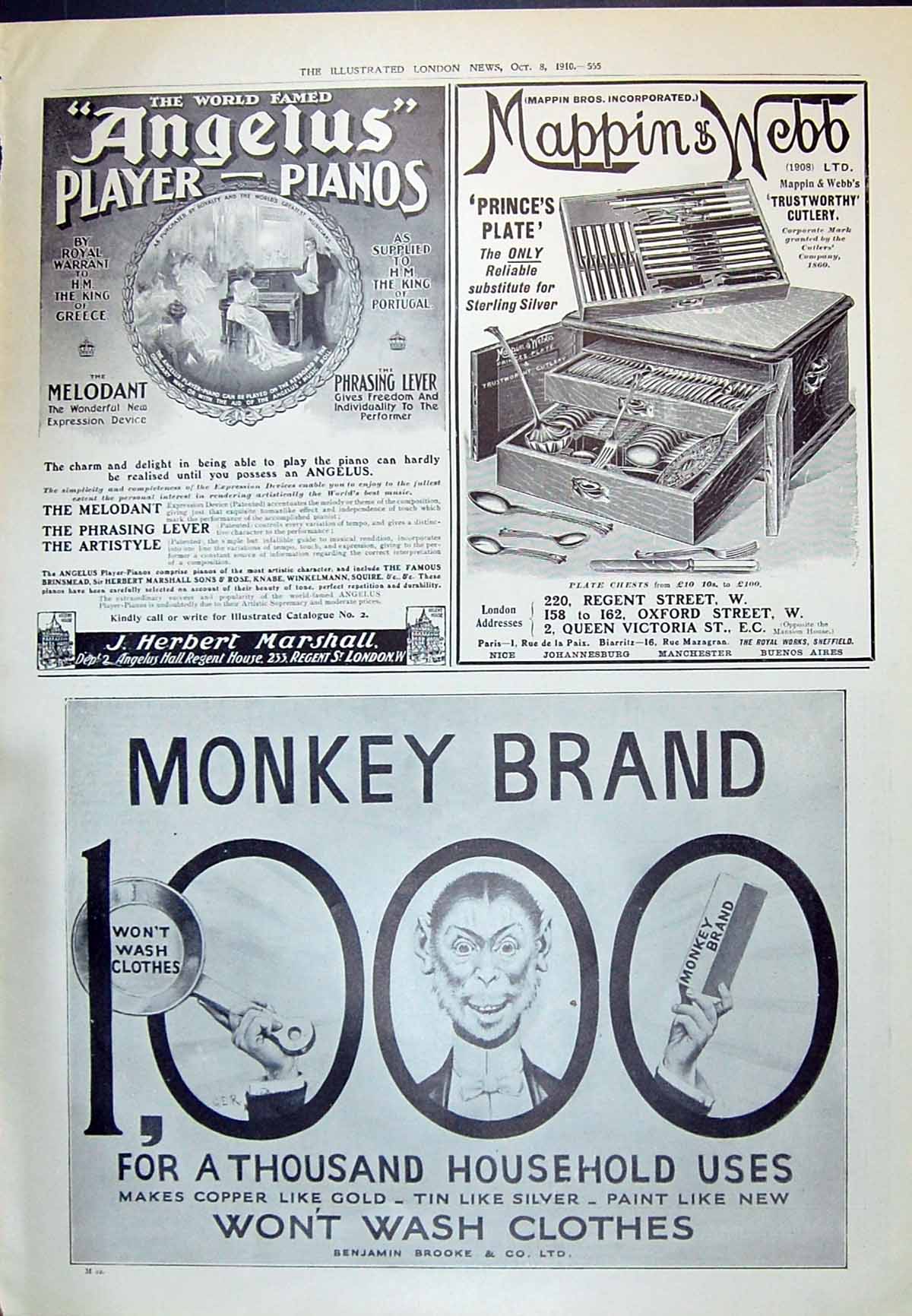 Antique Print 1910 Benjamin Brooke Monkey Soap Mappin Webb Herbert Marshall