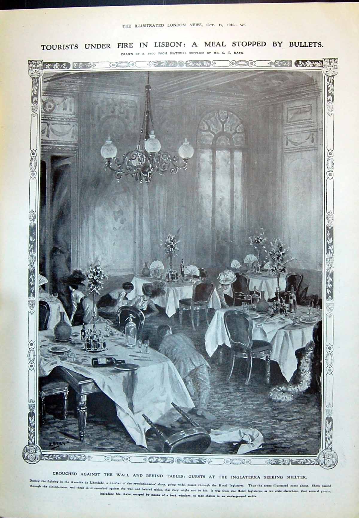 Old 1910 Tourist Inglaterra Hotel Avenida Liberdade Revolutionaries L 20th