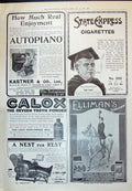 Antique Print 1910 Kastner Autopiano Cigarettes Calox Tooth Powder Ellimans