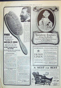 Old Print 1910 Hair Health Brush Humphrey Taylors Cräme Menthe Foot Chair 20th