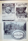 Old 1910 Advertisement Herbert Marshall Pianos Dunlop Tyres Mappin We 20th