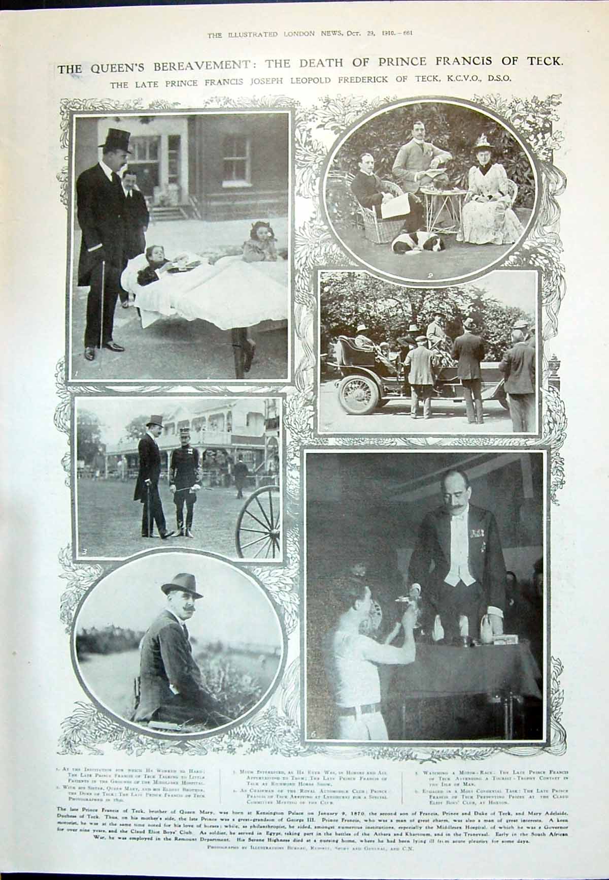 Old 1910 Death Prince Francis Frederick Teck Royal Theatre Bullin Cha 20th