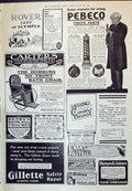 Old Print 1910 Rover Cars Pebco Toothpaste Gillette Razor Heerings Brandy 20th