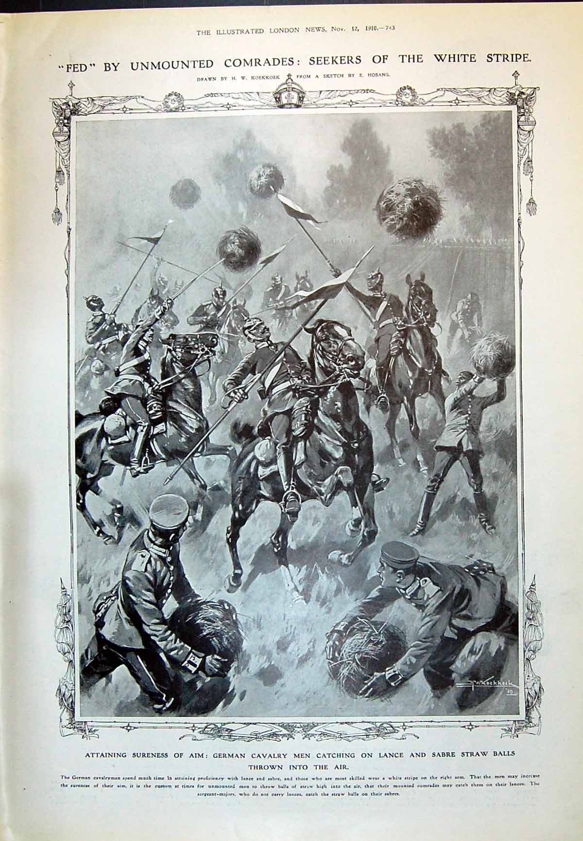 Old Print 1910 War German Siers Lance Sabre Straw Ball Models Crystal Pa 20th