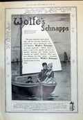 Original Old Antique Print 1910 Advertisement Wolfe'S Schnapps Sailing Boat