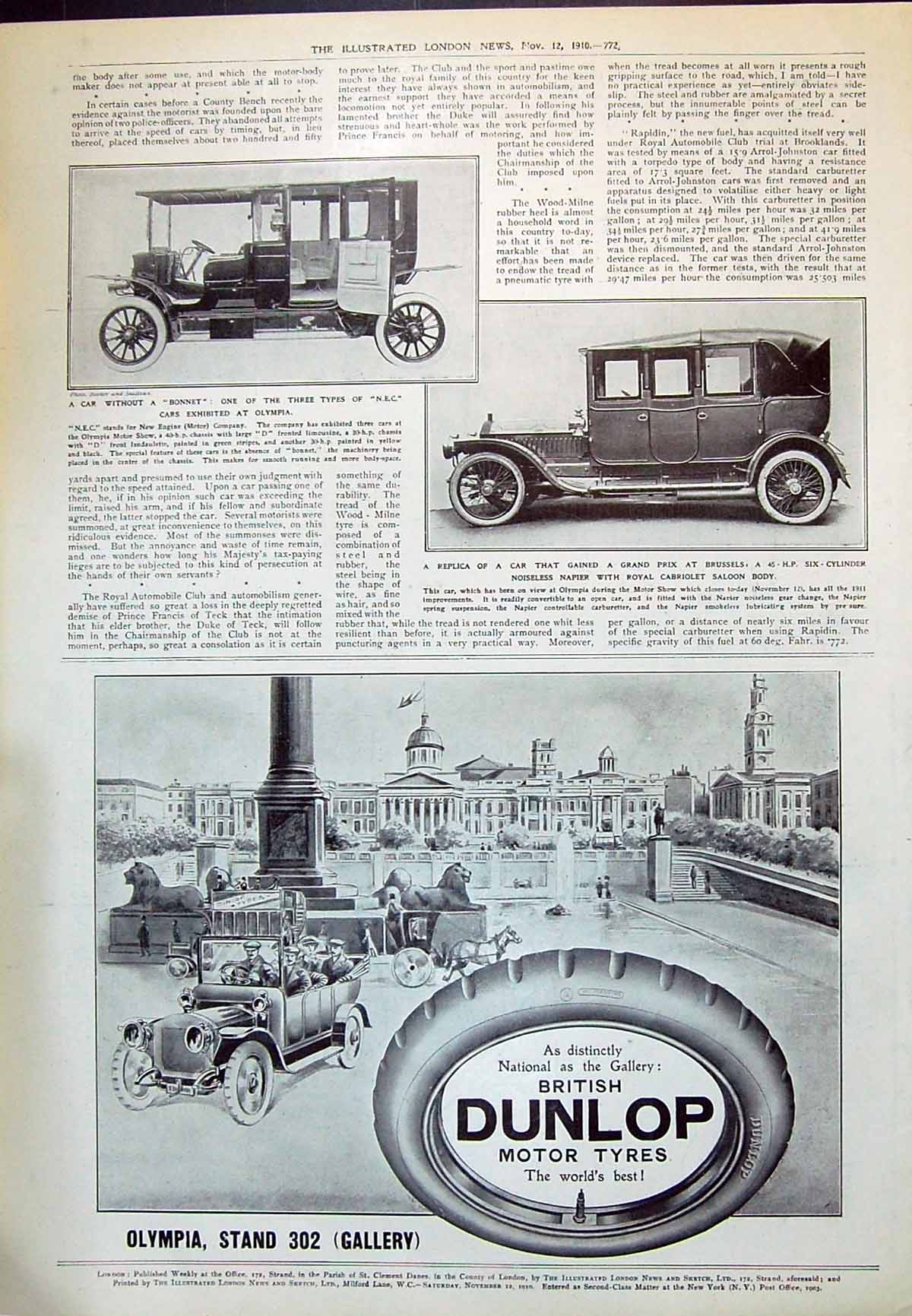 Old 1910 Beechams Pills Robinson Evans Dunlop Motor Tyres Olympia Car 20th