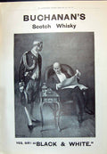 Old Print 1910 Buchanan'S Black White Scotch Whisky Man Reading Newspaper 20th