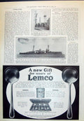 Old 1910 Super-Dreadnought Ship Neptune Lemco Gramaphone Ellimans Foo 20th