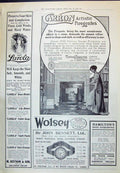 Antique Old Print 1910 Carron Firegates Wolsey Bennett Watches Larola Beetham