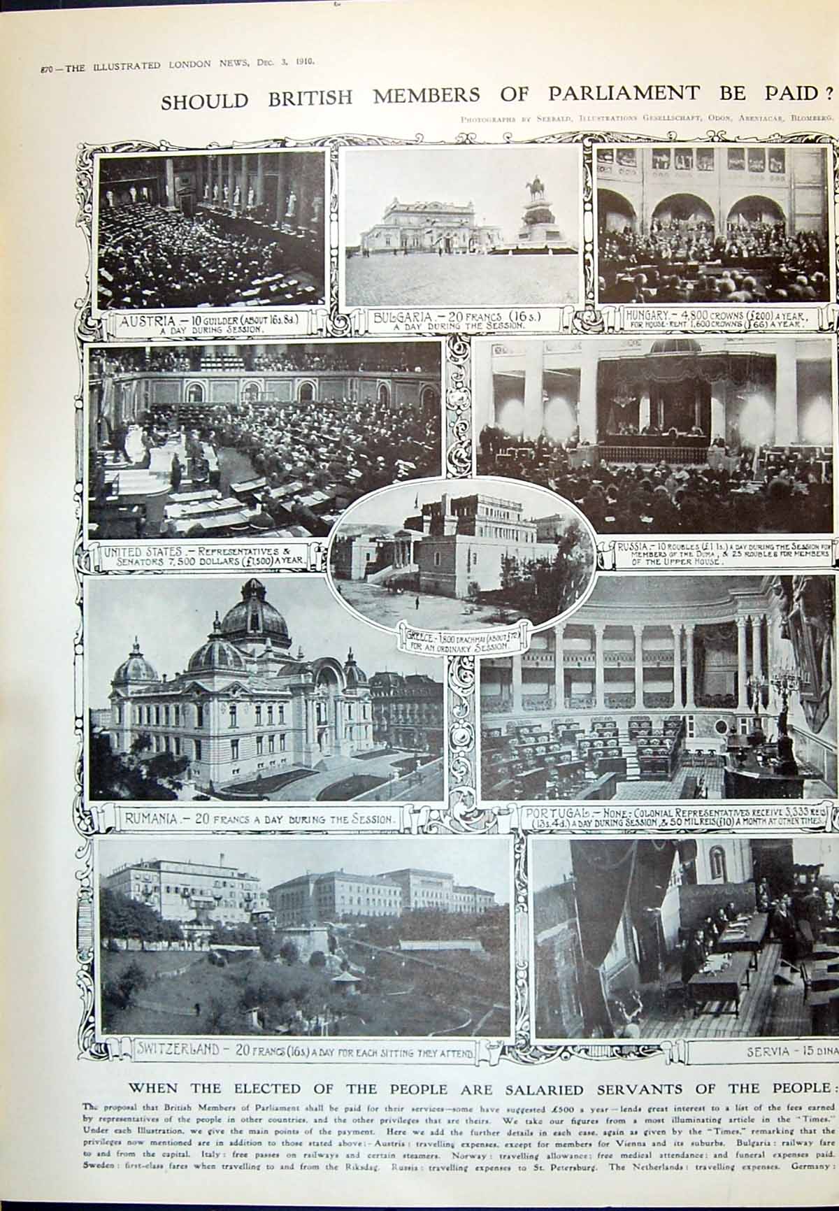Old 1910 Parliament Denmark Spain France Norway Bulgaria Portugal Swi 20th