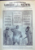 Antique Old Print 1910 Election Posters Daily Mail News Chronicle Men Voters