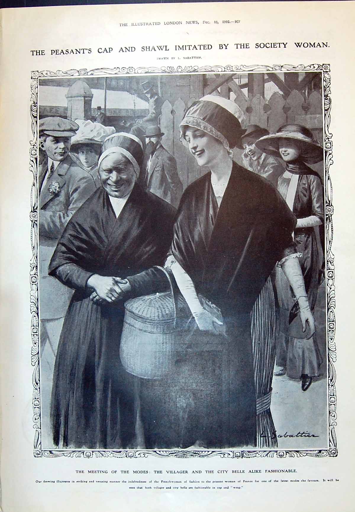 Old 1910 French Lady Peasant Cap Fashion Shawl Train Crash Willesden 20th