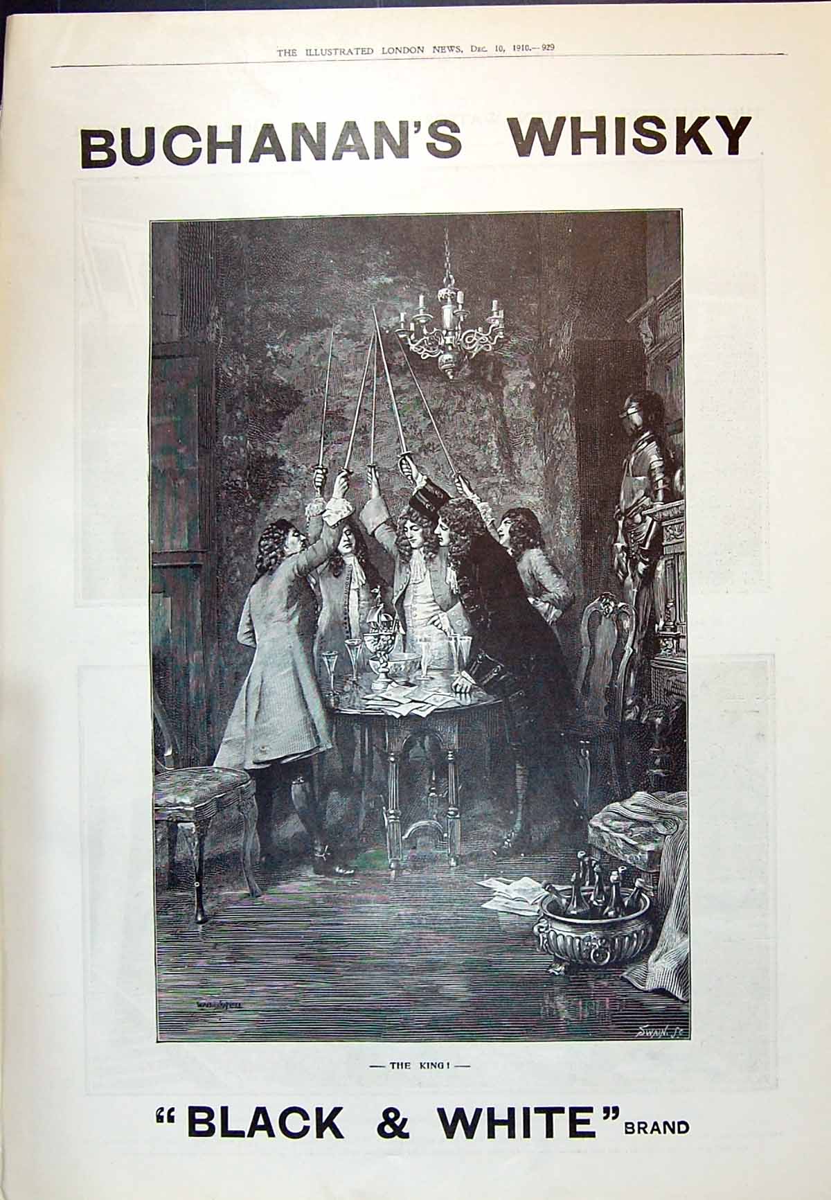 Antique Print 1910 Advertisement Buchanan'S Black White Scotch Whisky Ref.2