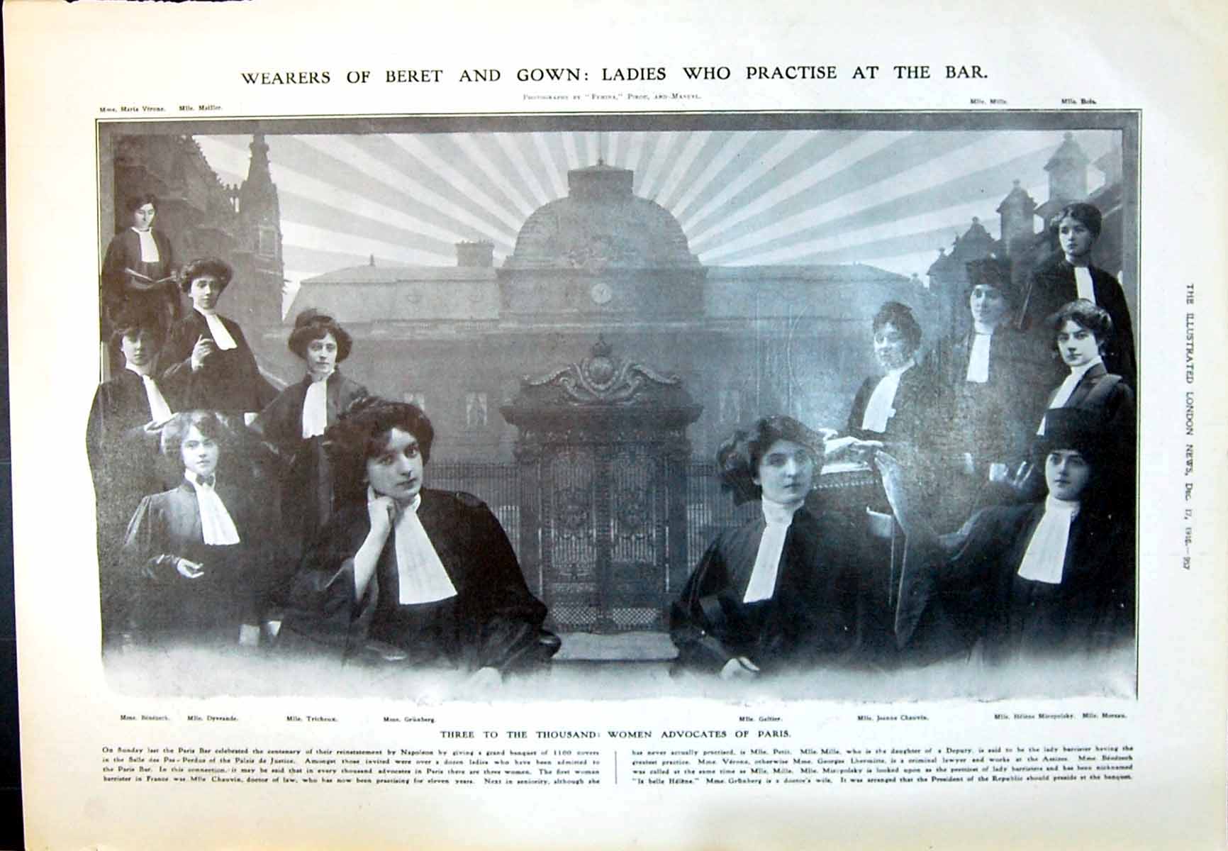 Old 1910 Women Advocates Paris Galtier Grunberg Verone Moreau Wolmer 20th