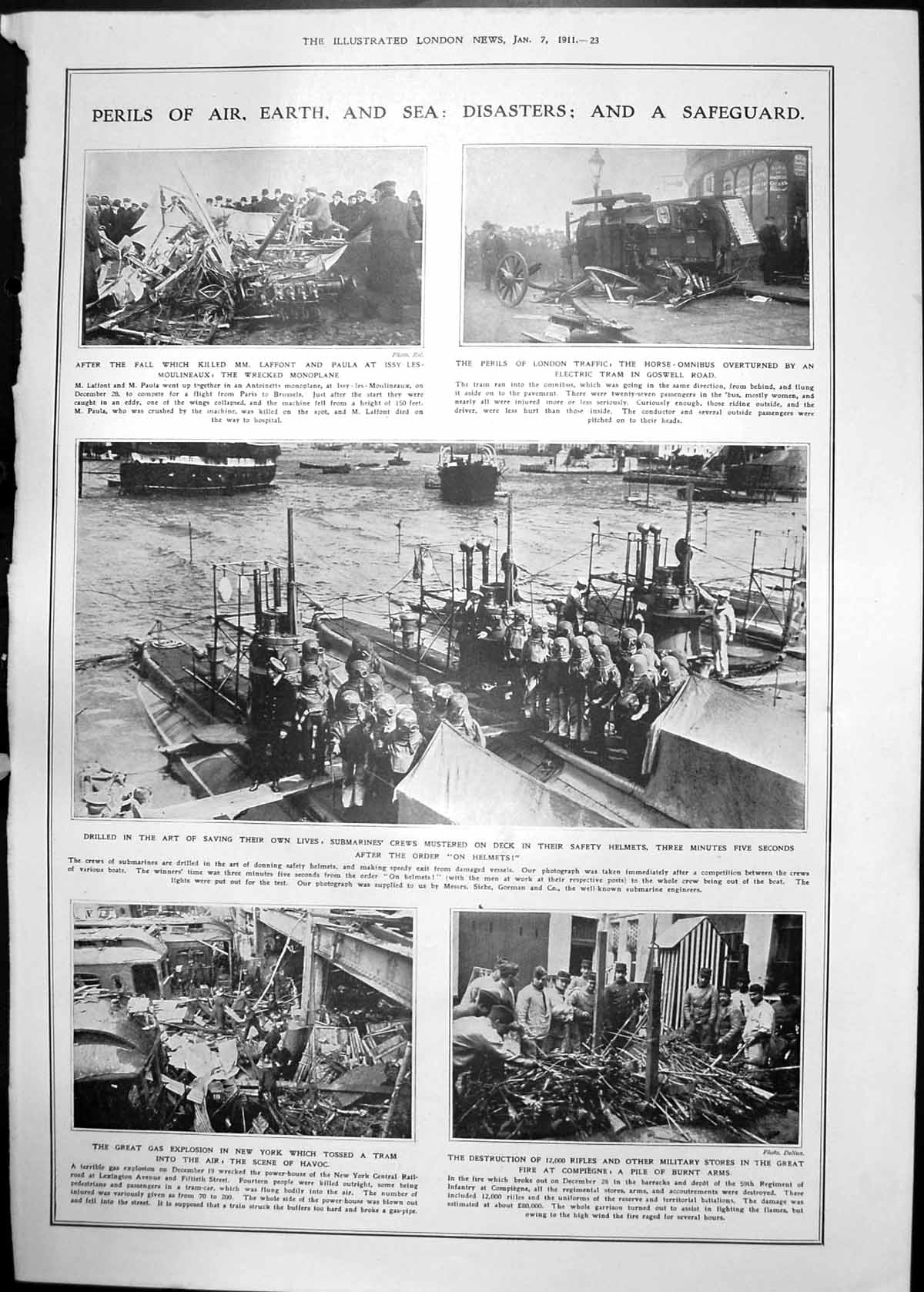 Print Air Earth Sea Disasters Submarine Drill Tracking Beasts Snow 1911 023RP