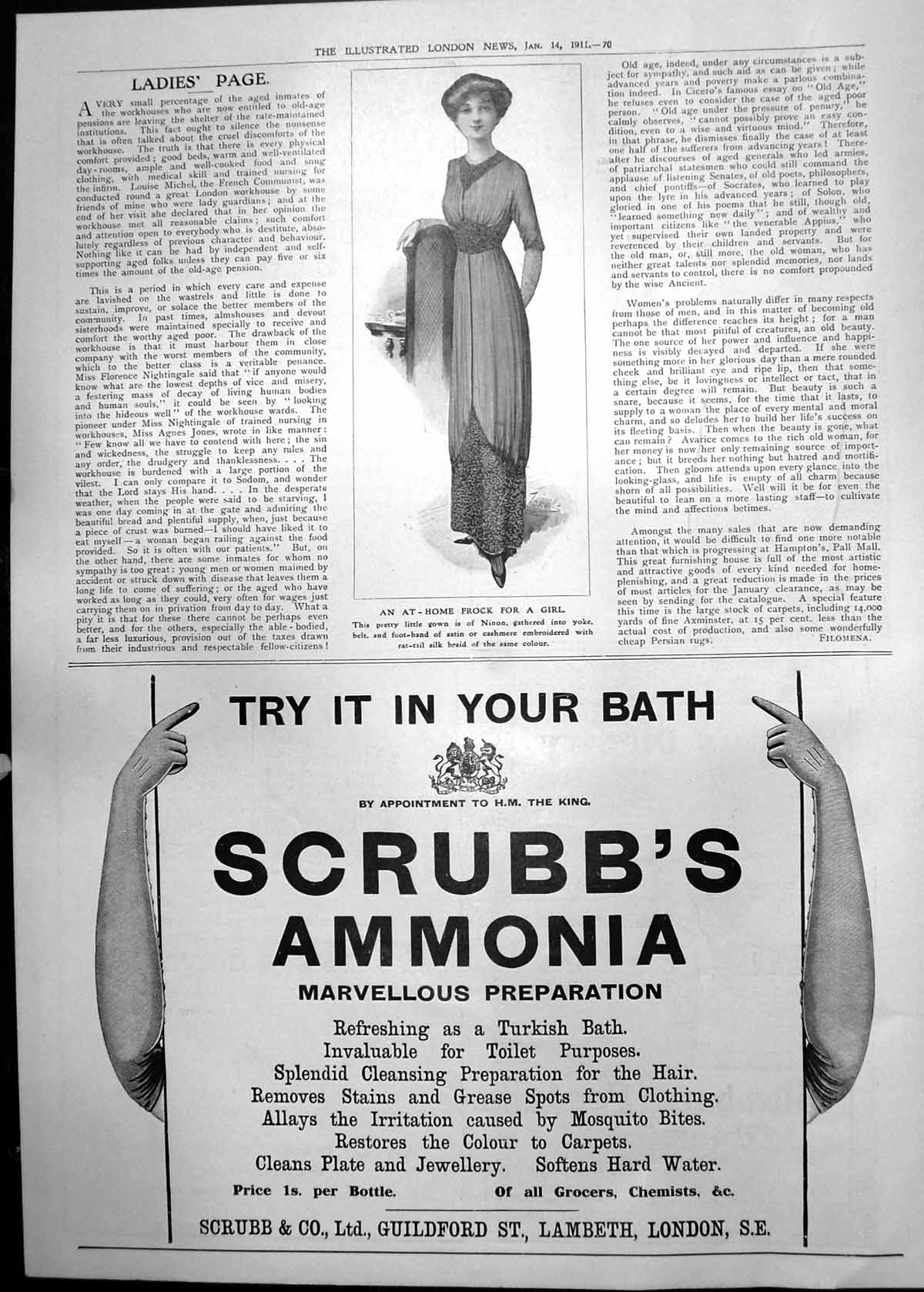 Old At-Home Frock Scrubbs Ammonia Destroy Disease Orchestrelle 1911 070RP 20th