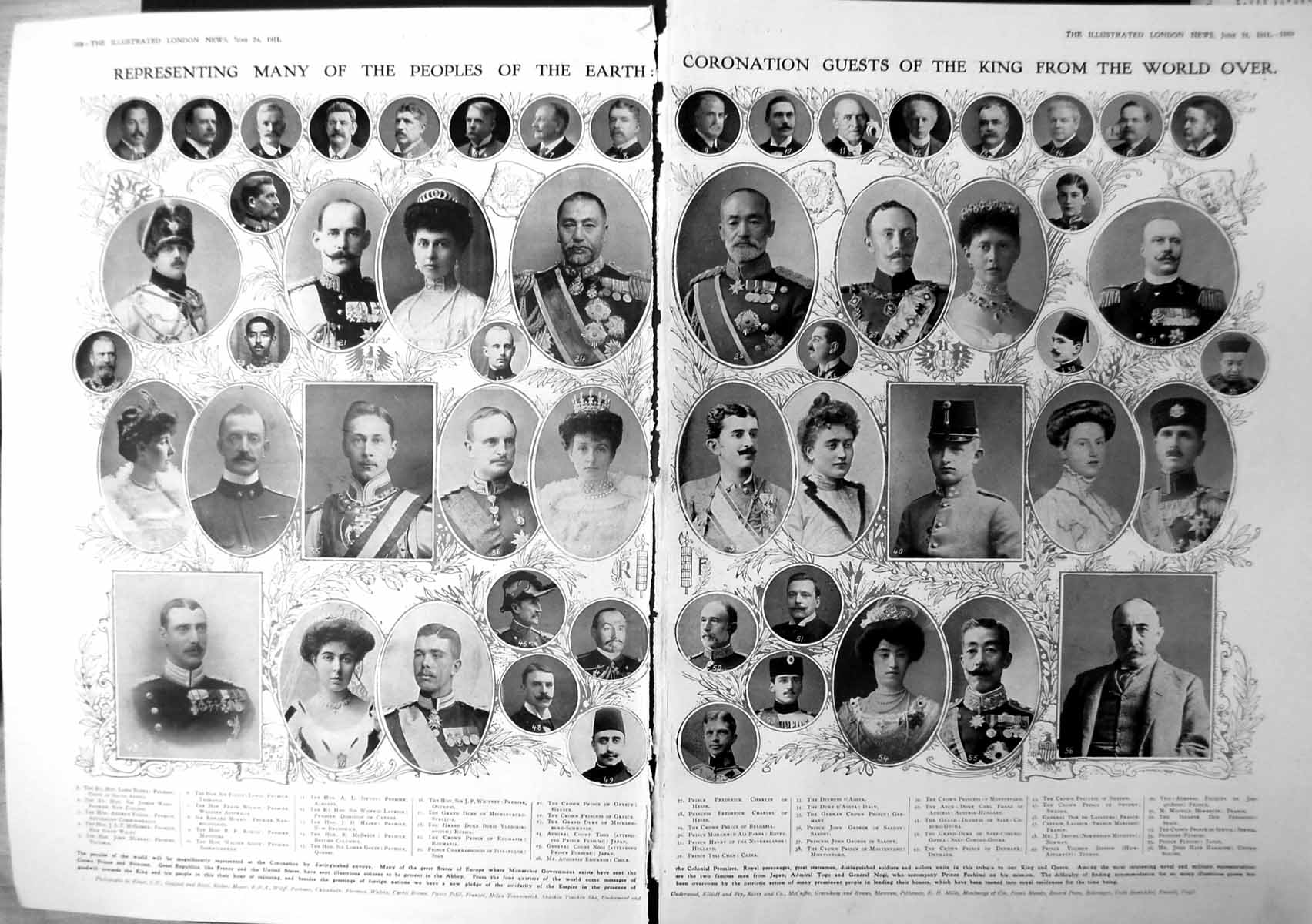 Old Coronation Guests King All Over World Portraits Damaged 1911 1008TP 20th
