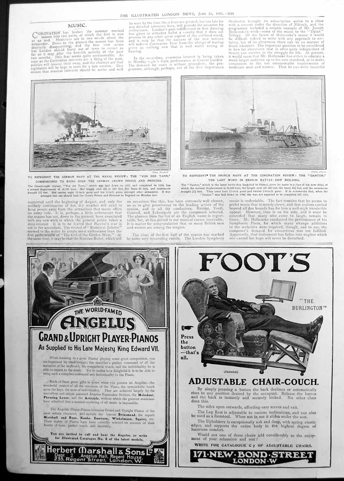 Old Von Der Tann Danton Representing German French Navy Review 1911 1024P 20th