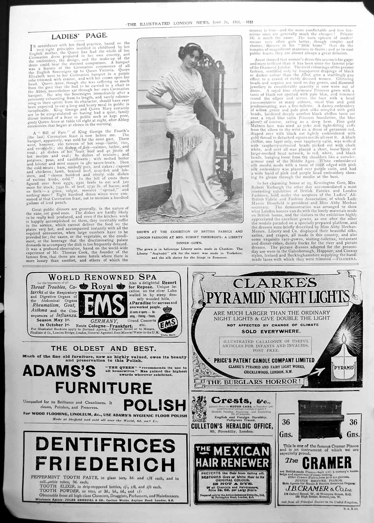 Print Liberty Dinner Gown Exhibition British Fabrics London Fashions 1911 1032P