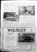 Old Print Wolseley Car Motor-Mission Chapel Consecrated Advertisement 1911 1034P