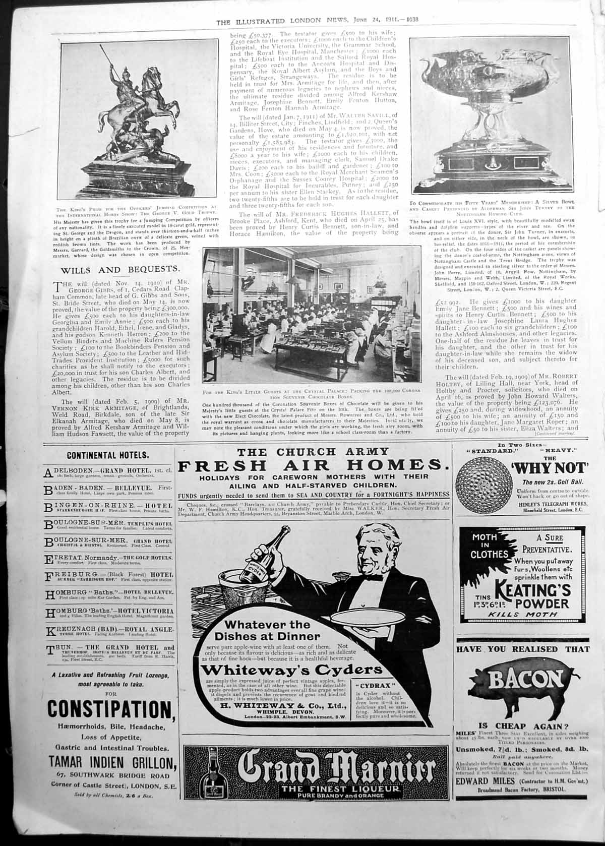 Old Packing Chocolates For Crystal Palace Silverware Prizes 1911 1038P 20th