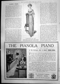 Old Fashionable Long Tunic Lady Pianola Piano Advertisement 1911 108P 20th