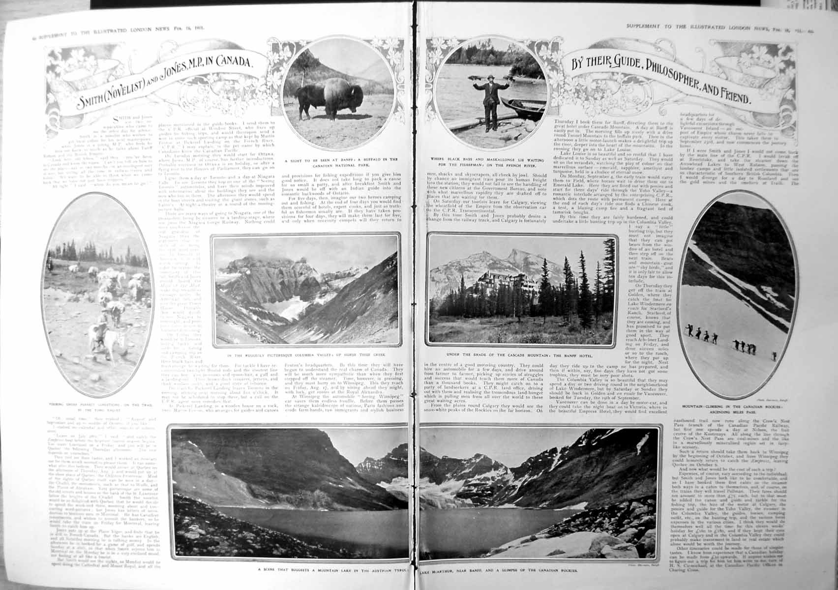 Print Novelist Smith Jones M.P. Canada Mountain Scenes Lake Damaged 1911 1102TP