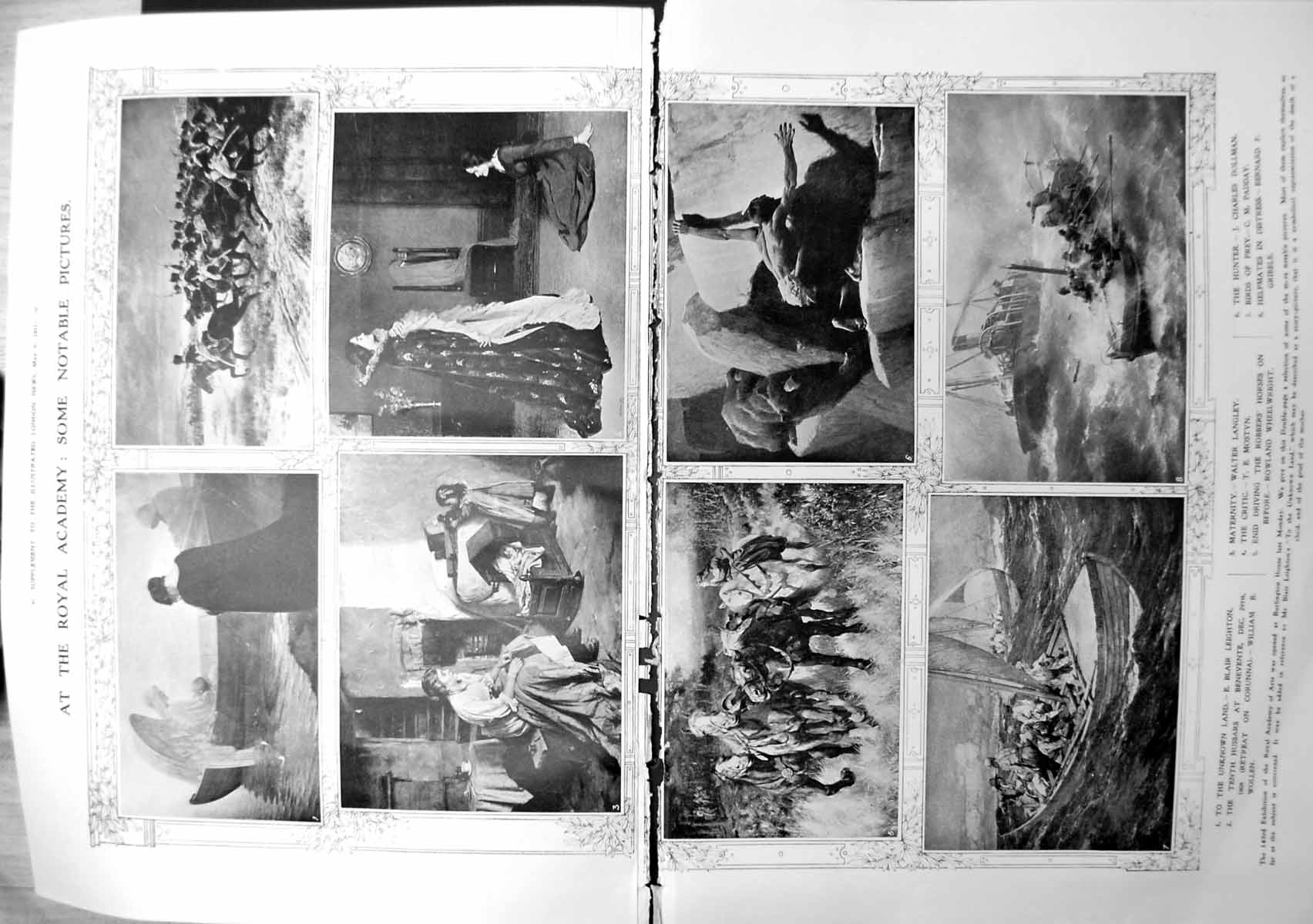 Old Royal Academy Pictures Leighton Dollman Gribble Damaged 1911 1106TP 20th