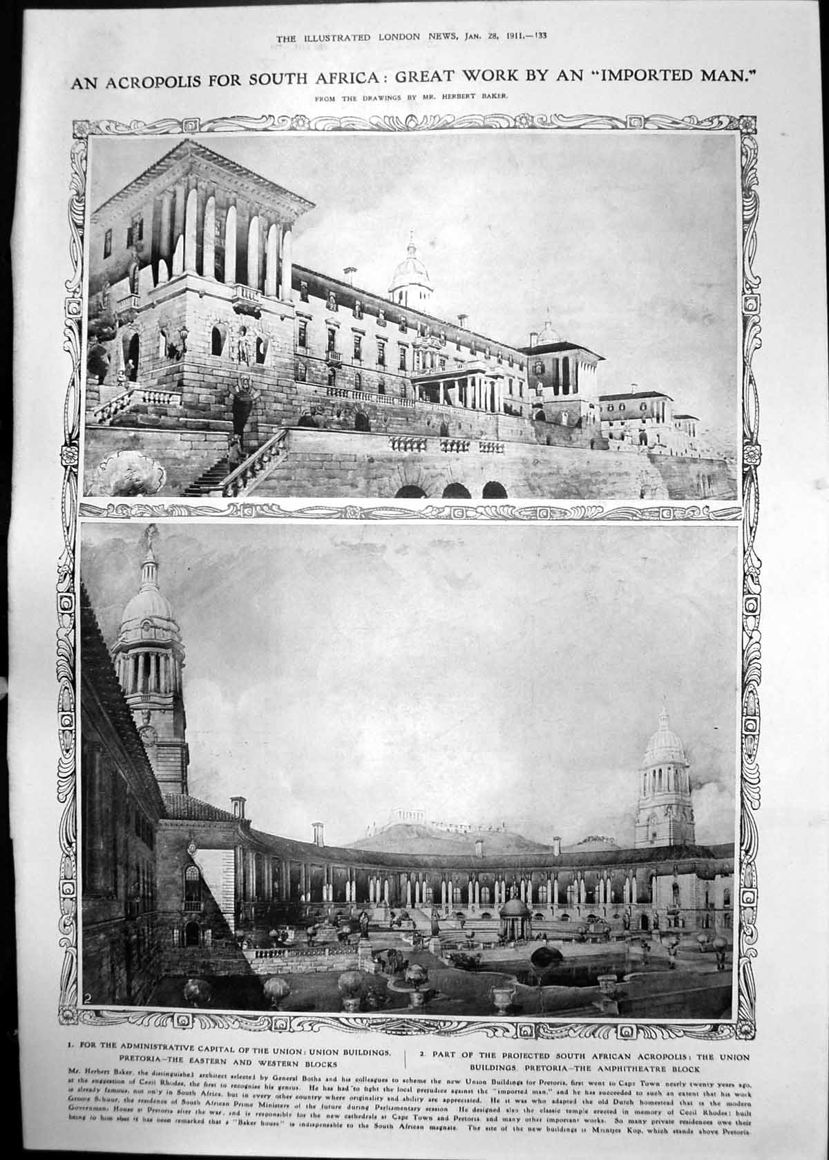 Old Acropolis For South Africa Music Playhouses Edyth Latimer 1911 133RP 20th